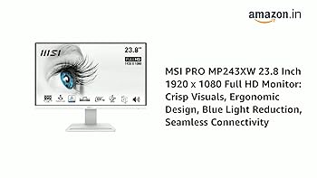 MSI PRO MP243XW 23.8 Inch 1920 X 1080 Full HD LCD Monitor: 100Hz